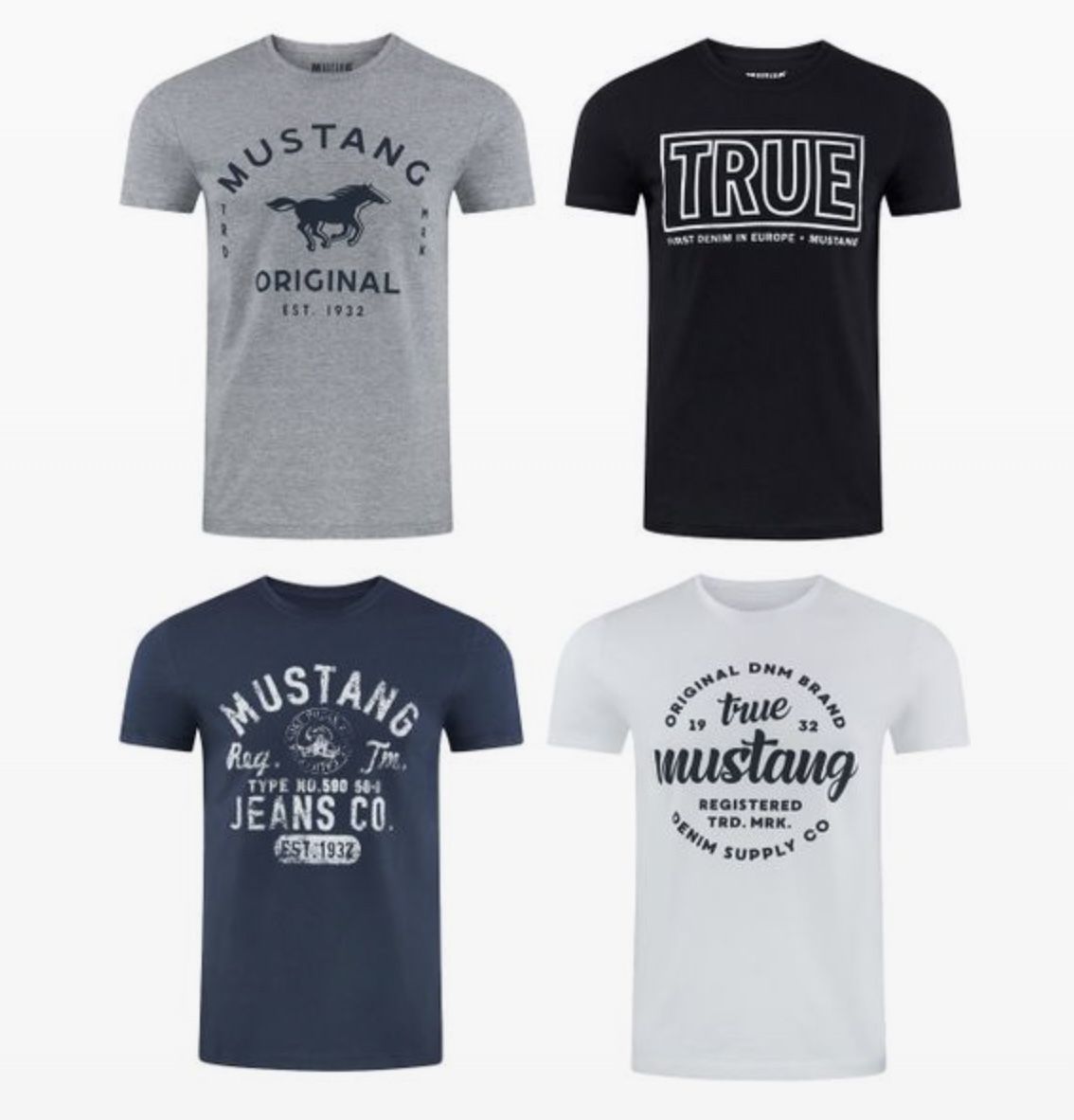 4x Mustang Herren Logo Print T Shirt für 44,95€ (statt 65€) oder 8er Pack für 83,16€