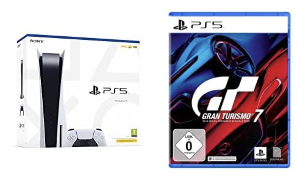 Sony PlayStation 5 mit Laufwerk + Gran Turismo 7 für 619,98€