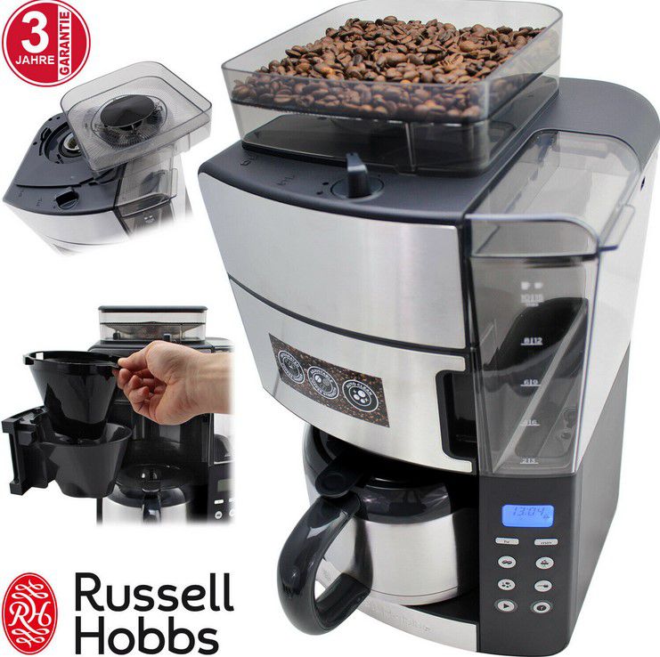 Russell Hobbs Grind & Brew Thermo Edelstahl Kaffeemaschine mit Mahlwerk für 109,99€ (statt 125€)
