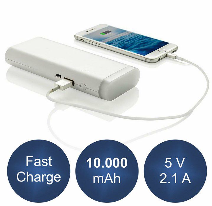 USB Powerbank 10.000 mAH mit LED Leuchte für 11,99€ (statt 15€)