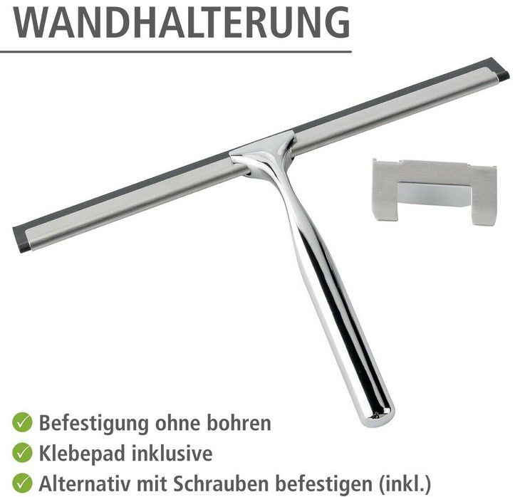 WENKO Bad Dusch Abzieher Edelstahl mit Wandhalterung für 8,99€ (statt 12€)