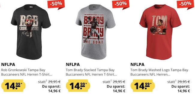 SportSpar: NFL Herren T Shirts mit verschiedenen Designs für je 14,99€