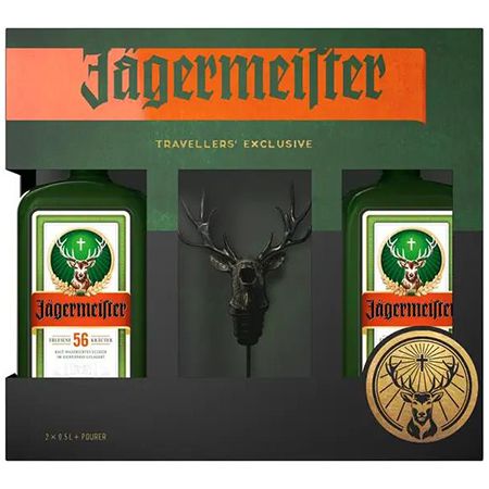 4x Jägermeister 35%, 0,5L + 2x Hirsch-Ausgießer für 35,80€ (statt 44€)