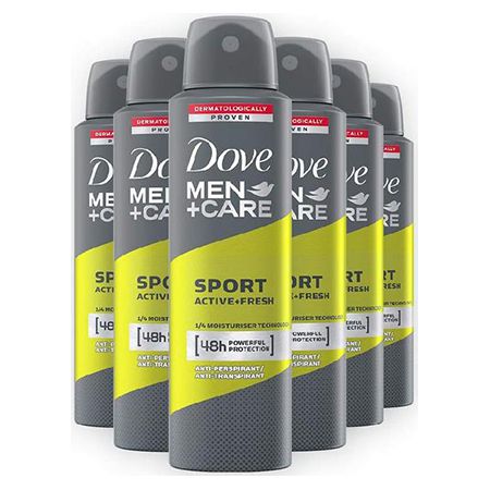 6er Pack Dove Men+Care Sport Active Fresh Deospray ab 10,39€ &#8211; Prime Sparabo