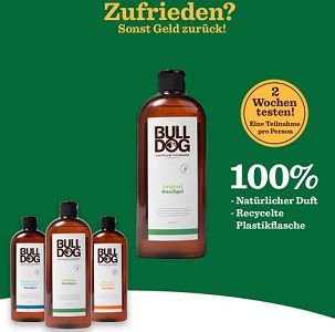 famila: Duschgel von Bulldog   bei Unzufriedenheit Geld zurück