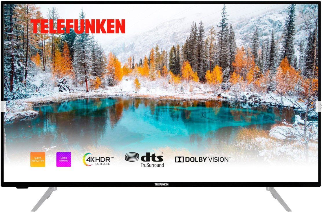 Telefunken (V800M4CWH) mit 43 Zoll, UHD TV und 54W Verbrauch ab 246,49€ (statt 320€)