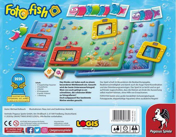 Pegasus Foto Fish (66100G) Kinderspiel mit hohem Wiederspielreiz für 12,99€ (statt 20€)