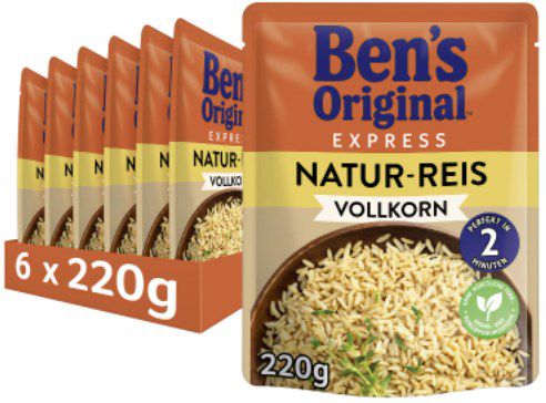 6x 220g Bens Original Express Reis Naturreis ab 8,63€ (statt 14€)