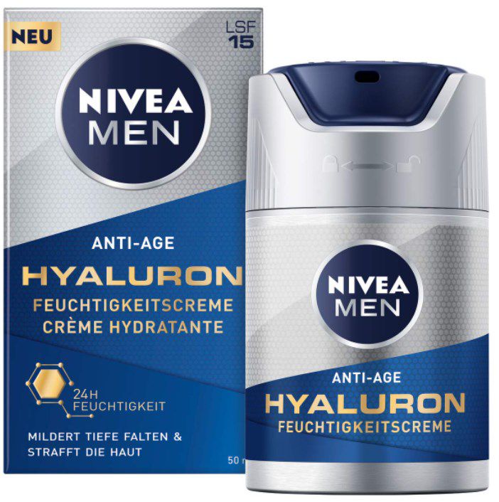 50ml Nivea Men Anti Age Hyaluron Feuchtigkeitscreme mit 15 LSF ab 7,18€ (statt 11€) Spar Abo