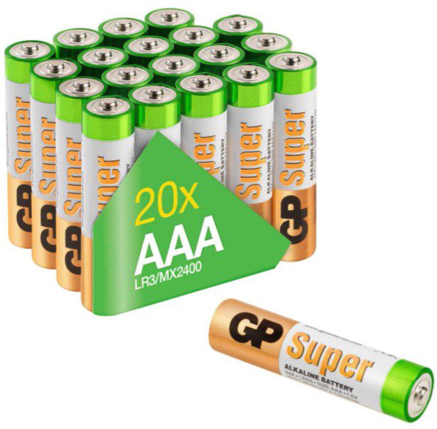 20er GP AAA Batterien Super Alkaline mit 1,5V ab 3,33€ (statt 11€)