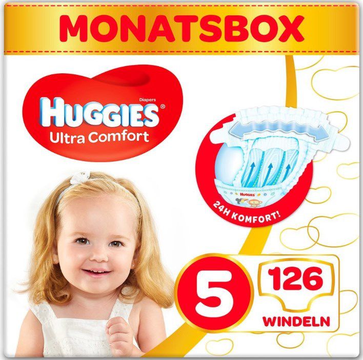 2x Monatsbox Huggies Windeln Ultra Comfort Baby Größe 5 (126 St.) für 42,21€ (statt 68€)
