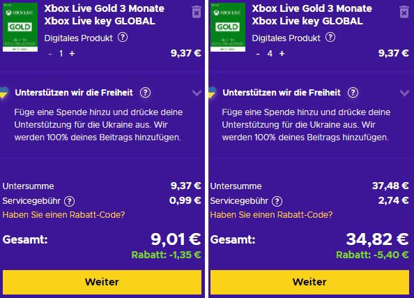 3 Monate Microsoft Xbox Live Gold Mitgliedschaft für 9,01€ (statt 13€)