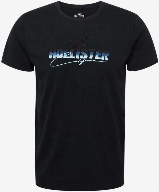 Hollister Herren T Shirt in Schwarz mit stylischem Brustprint für 14,90€ (statt 22€)