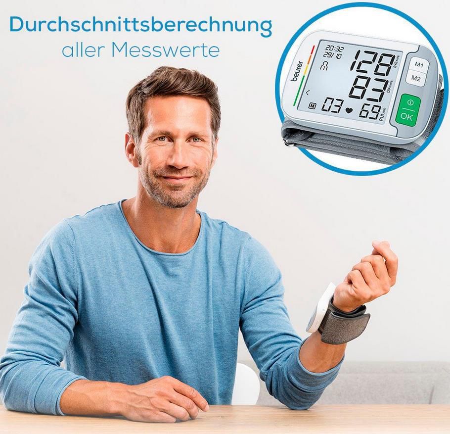 Beurer BC51 Handgelenk Blutdruckmessgerät mit zwei Speicher und großem Display für 37,94€ (statt 50€)