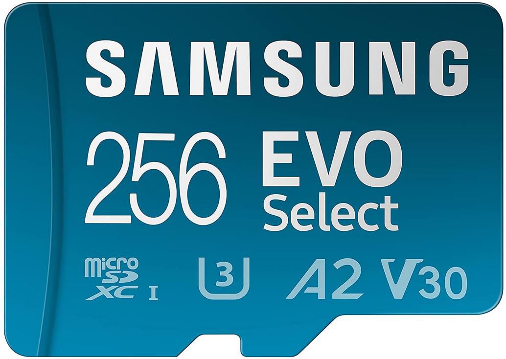 Samsung EVO Select 256GB microSDXC UHS I U3 Speicherkarte inkl. SD Adapter für 20,99€ (statt 34€)   Prime