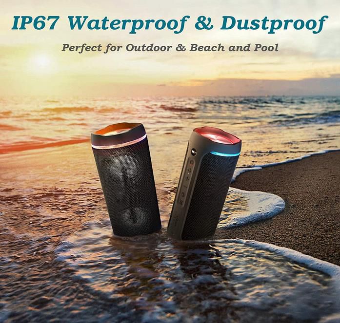 Rovlak Wasserdichter Bluetooth Lautsprecher mit Beleuchtung und 360° Stereo Sound für 35,99€ (statt 80€)