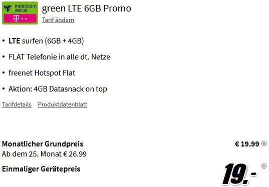 Google Pixel 6 mit 128GB für 19€ + Telekom Allnet Flat mit 10GB LTE für 19,99€ mtl.