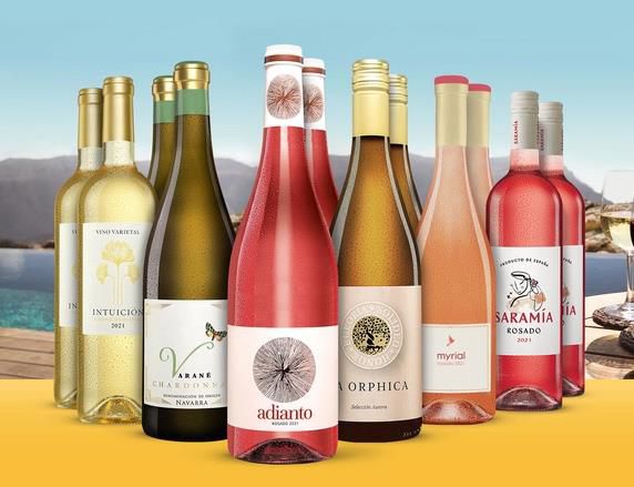 12 Flaschen Weiß  und Roséwein im Frühsommer Genießer Paket für 50,89€ (statt 105€)