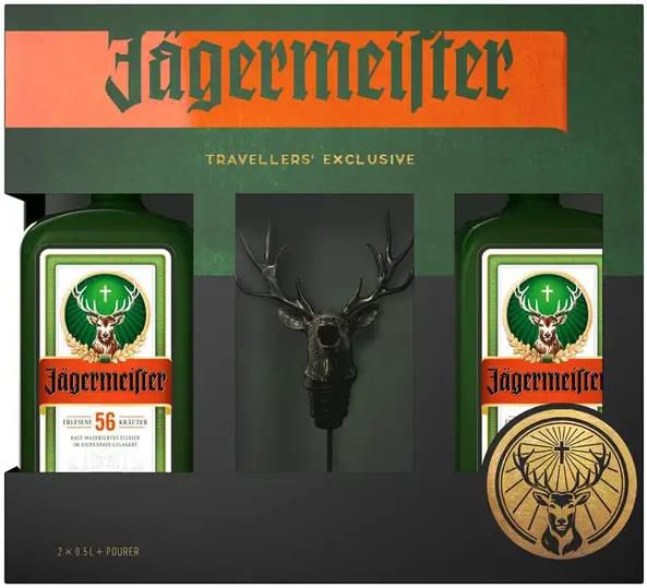 4x 0,5L Jägermeister 35% + 2x Hirsch Ausgießer für 53,70€ (statt 66€)