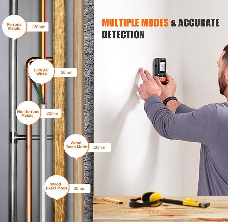 ENGiNDOT ‎DMS05 2 in 1 Wand Detektor und Feuchtigkeitstester mit 6 Modi für 25,89€ (statt 37€)