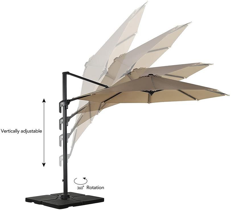 Deuline 529810 Alu Sonnenschirm Ø300cm mit Kurbel für 99,95€ (statt 200€)