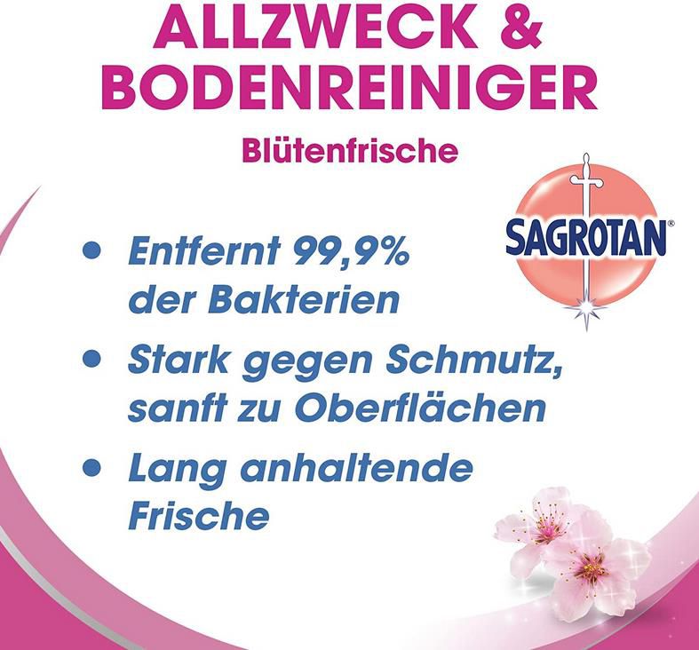 5x 1,5 Liter Sagrotan Allzweck Reiniger Blütenfrische ab 11,15€ (statt 15€)