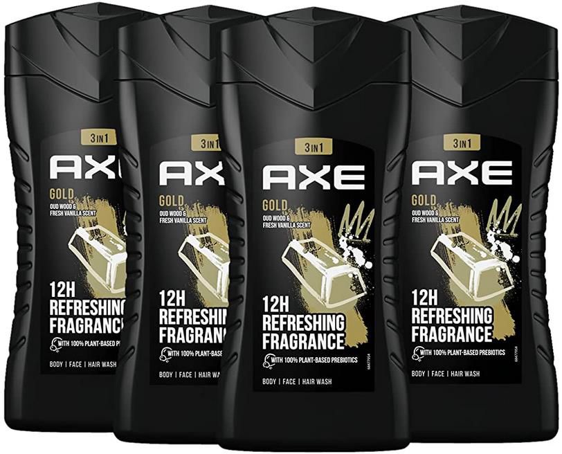 4er Pack Axe Gold 3in1 Duschgel ab 4,77€ (statt 11€)   Prime Sparabo