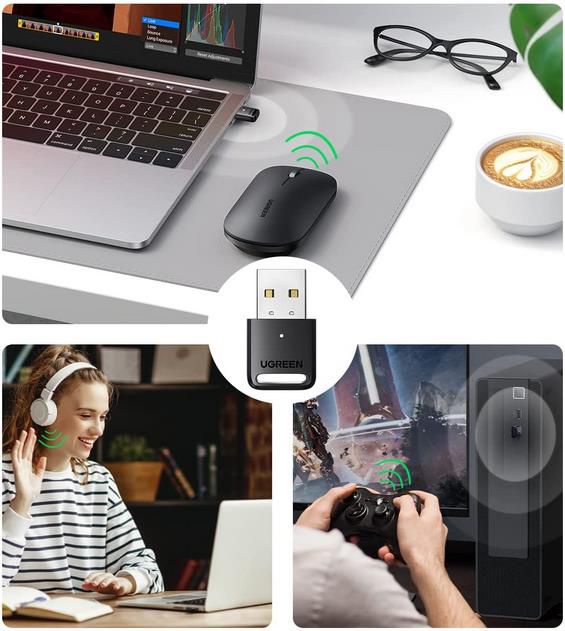 UGREEN Bluetooth 5.0 Adapter mit 20M Reichweite und Niedriger Latenz für 15,99€ (statt 20€)