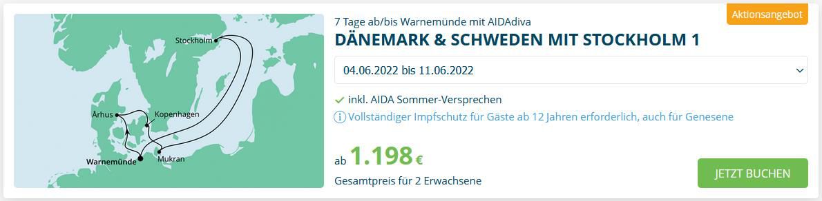 7 Tage in Skandinavien mit AIDA ab Kiel oder Warnemünde ab 699€ p.P.