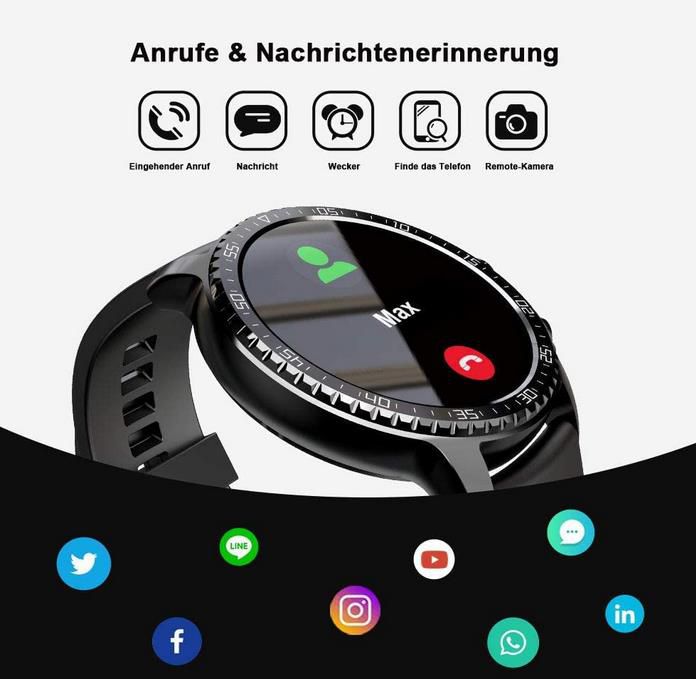 Tinwoo T20W Fitness Smartwatch mit 1,3 Zoll HD Touchscreen, 46mm für 23,30€ (statt 63€)