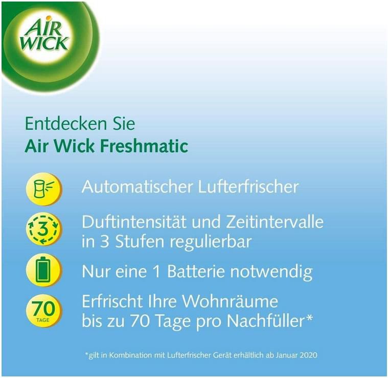 Air Wick Freshmatic Max Starter Set mit Gerät und 1 PURE Nachfüller ab 3,56€ (statt 5€)   Prime Sparabo