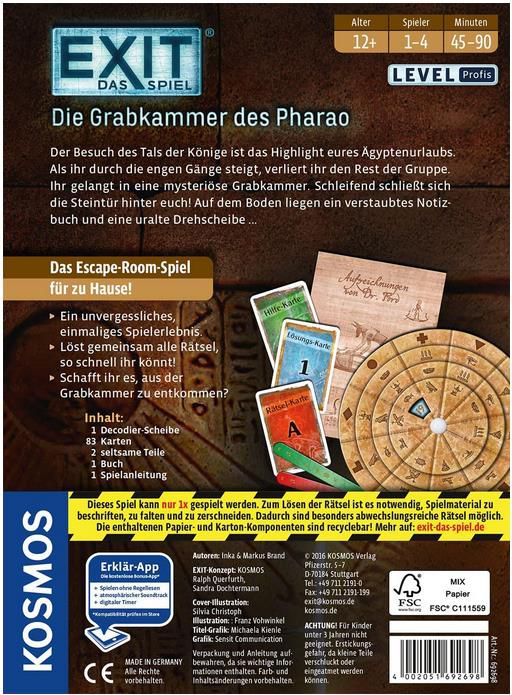 Kosmos EXIT   Die Grabkammer des Pharao für 8€ (statt 13€)   Prime