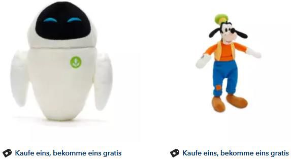 Disney Store: Zwei Plüschtiere zum Preis von Einem   z.B. 2x Wall E Eve Plüschtier für 16,80€ (statt 30€)