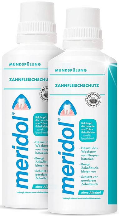 2 x 400ml meridol Mundspülung ohne Alkohol ab 10,78€ (statt 14€)   Prime Sparabo