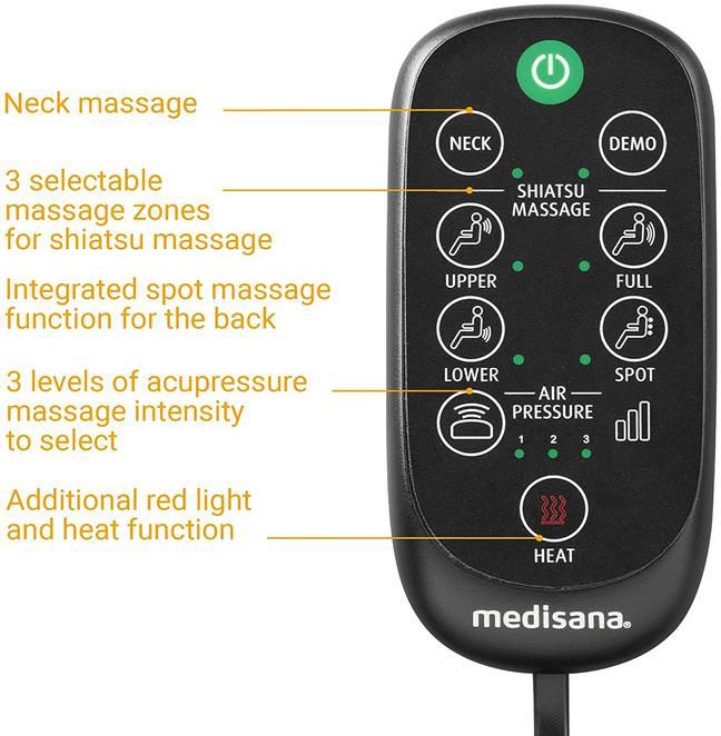 medisana MC 825 Shiatsu Massageauflage für Rücken und Nacken für 107,99€ (statt 127€)