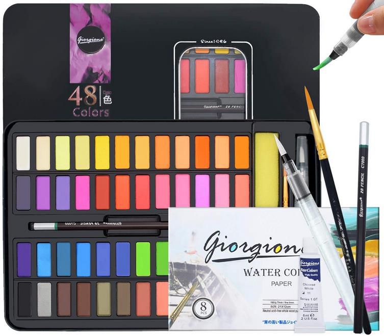 Sinyicg Aquarellfarben Set mit 48 Farben im Kasten für 18,19€ (statt 26€)