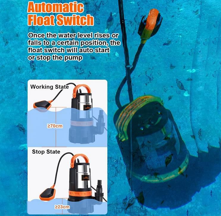 Topshak TS WP1 Schmutzwasserpumpe mit 1.000W, 20.000 L/h Förderleistung für 35,99€ (statt 60€)