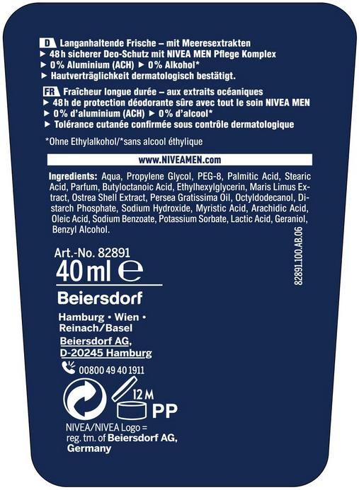 40ml Nivea Men Fresh Active Deo Stift ohne Aluminium für 1,06€ (statt 2,45€)   Prime Sparabo