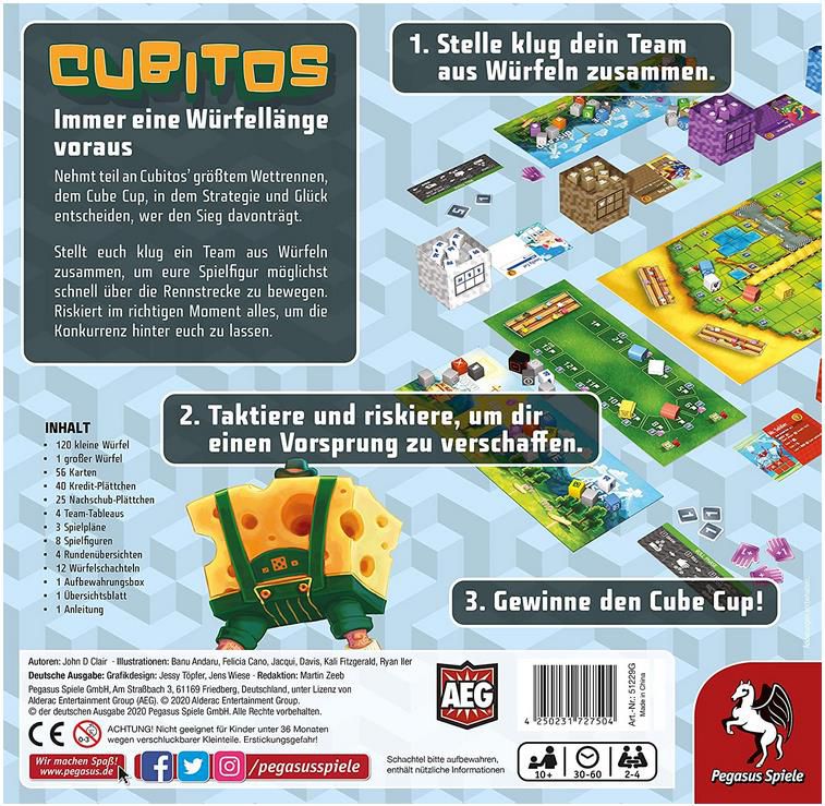 Pegasus Spiele Cubitos   Würfelrennspiel für 27,50€ (statt 36€)   Prime