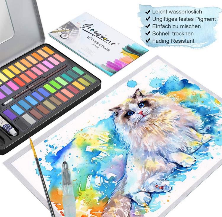 Sinyicg Aquarellfarben Set mit 48 Farben im Kasten für 18,19€ (statt 26€)