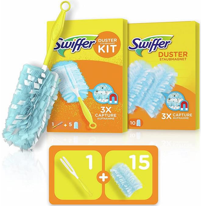 Swiffer Staubmagnet Starterset 1 Griff + 15 Tücher für 12,33€ (statt 18€)