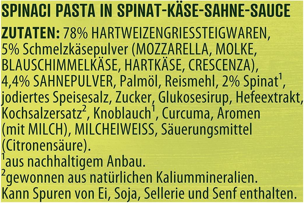 10er Pack Knorr Spaghetteria Spinaci Pasta in Spinat Käse Sahne Sauce ab 9,52€ (statt 15€)   Prime Sparabo