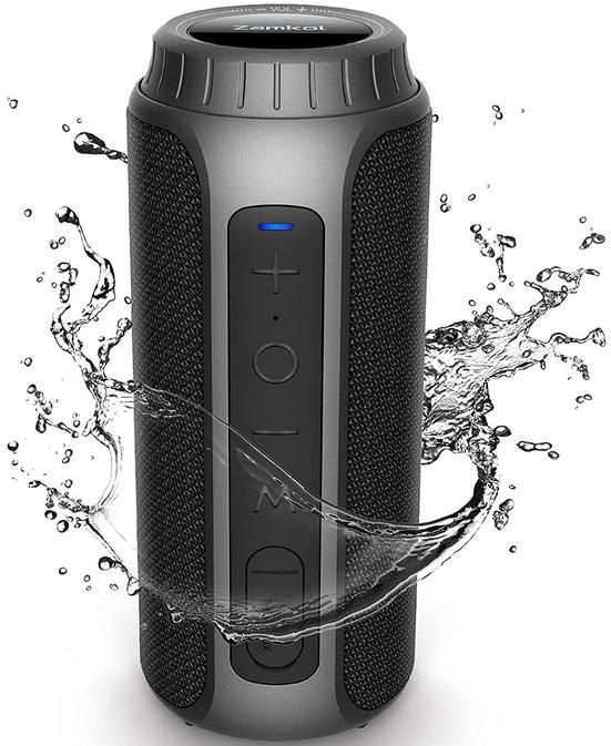 Zamkol Bluetooth Box mit 360° Stereo Sound, 15 Std. Akku, IPX6 Wasserdicht für 30,19€ (statt 60€)