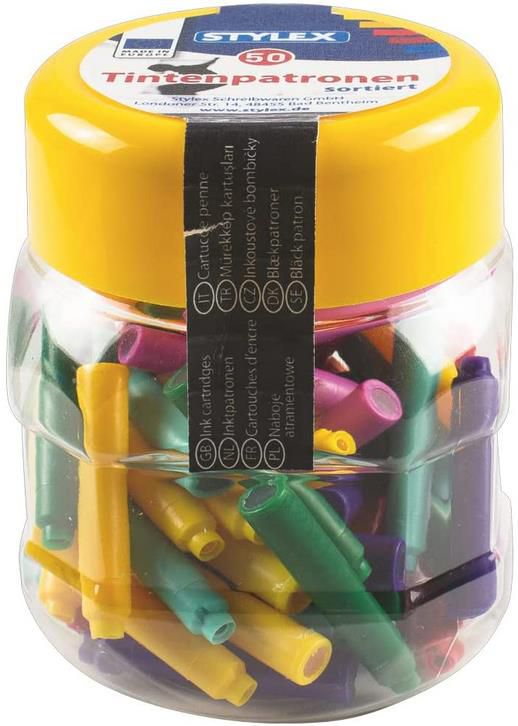 Stylex 23016 Tintenpatronen in Aufbewahrungsbox, farbig sortiert, 50 Stück für 2,79€ (statt 5€)   Prime