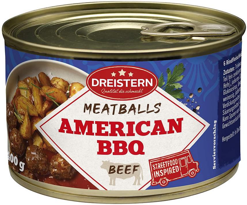 4x Dreistern Meatballs in BBQ Sauce, 400 g ab 8,59€ (statt 15€)   Prime Sparabo