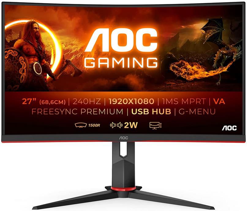AOC C27G2ZU 27 Zoll Full HD Curved Gaming Monitor mit 240 Hz, 0.5ms für 199€ (statt 236€)