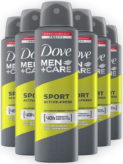 6er Pack Dove Men+Care Sport Active Fresh Deospray ab 10,39€   Prime Sparabo