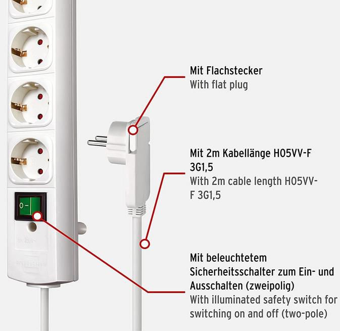 Brennenstuhl Comfort Line Plus 6 Fach Steckdosenleiste für 7,29€ (statt 12€)