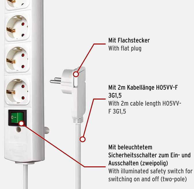 Brennenstuhl Comfort Line Plus 6 Fach Steckdosenleiste für 6,99€ (statt 10€)