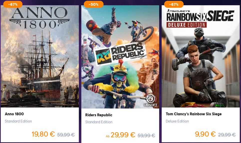 Ubisoft Legendary Sale mit 10€ Rabatt ab 15€ Einkaufswert   Für PC und Konsole
